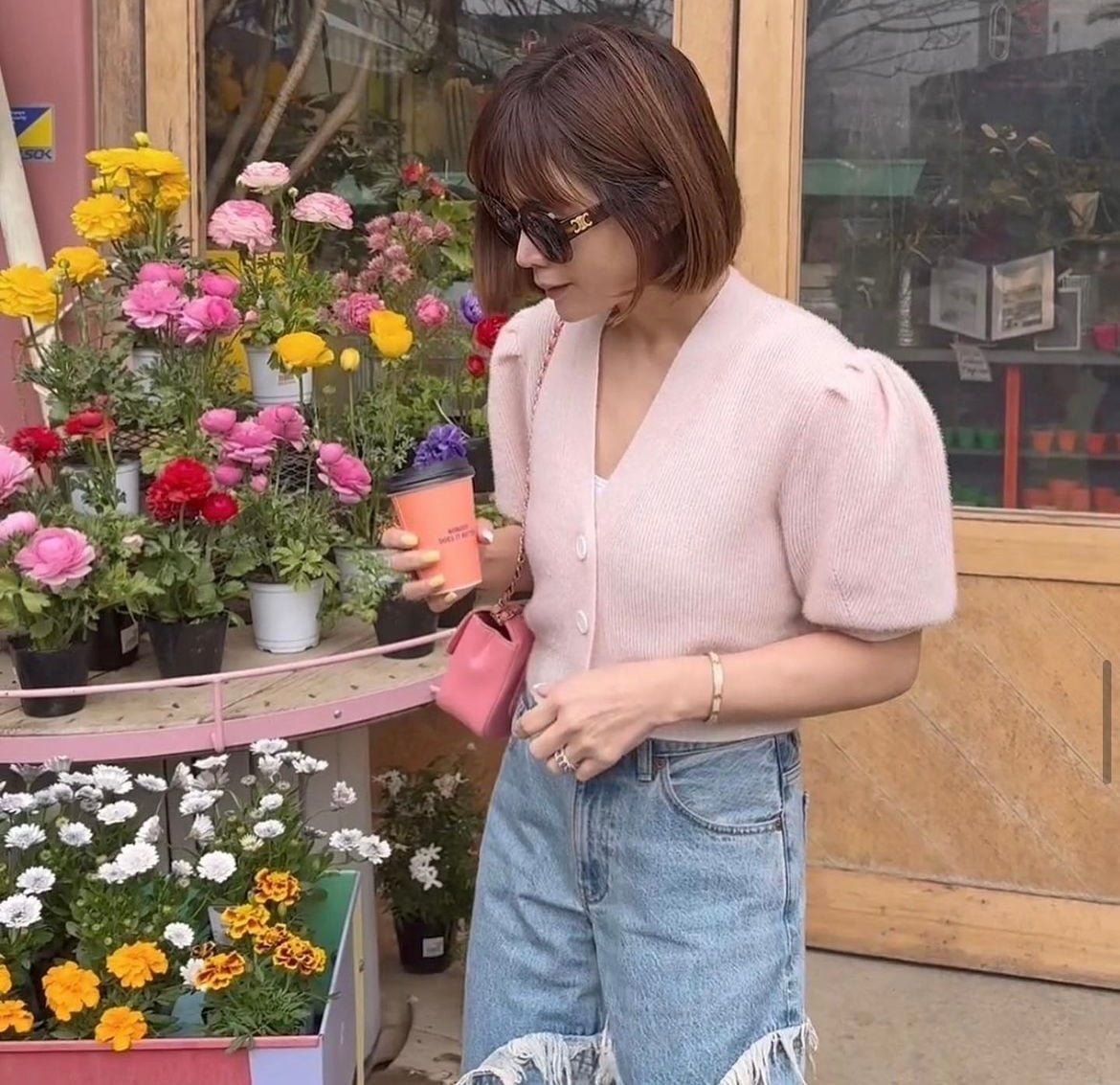 ラメカーディガン Clarisse ピンク | Cygne 