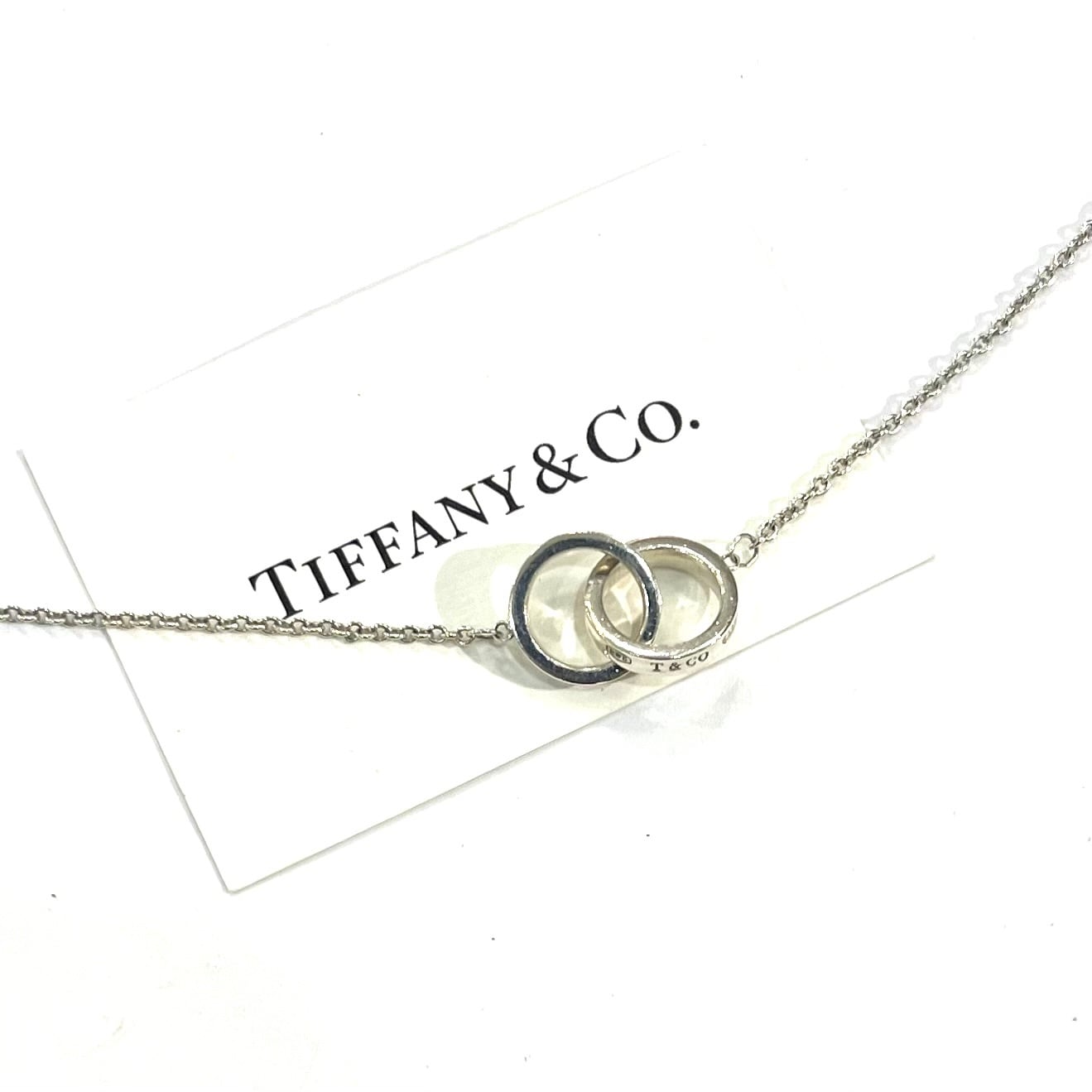 Tiffany & Co. シルバー AG925 2連リングブレスレット TIFFANY & Co.】 2754 ティファニー インターロッキング ダブルリング