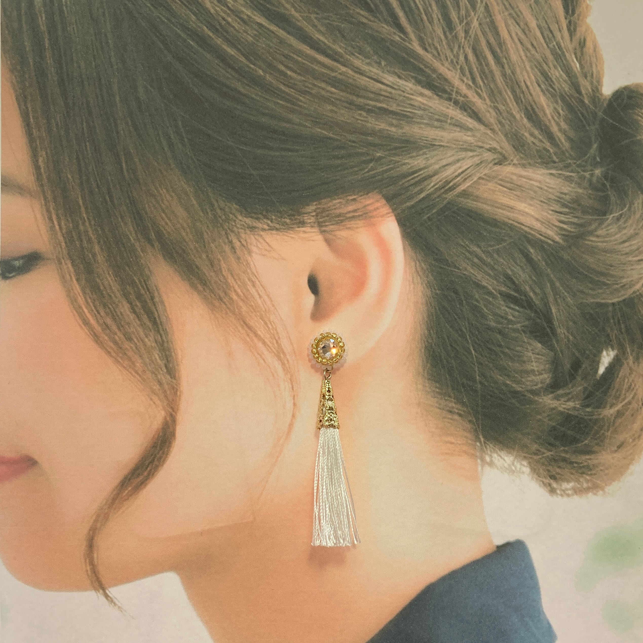 オヤ糸のタッセルピアス/イヤリング | Karanfil