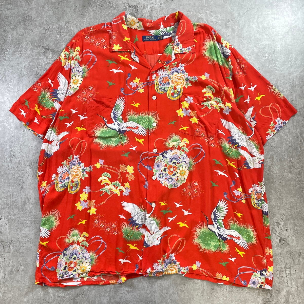POLO RALPH LAUREN ポロラルフローレン オープンカラー 開襟 和柄