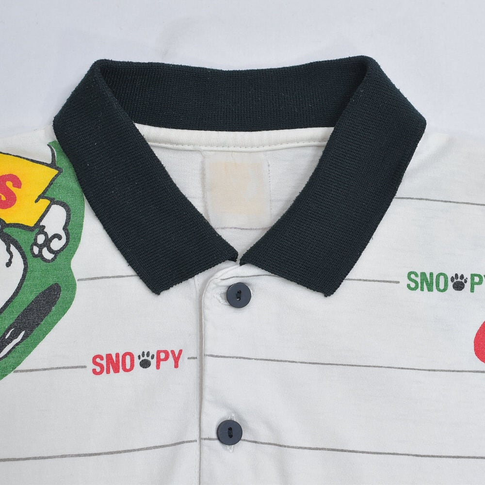 80～90s SNOOPY スヌーピー 総柄 ボーダー プリント 長袖