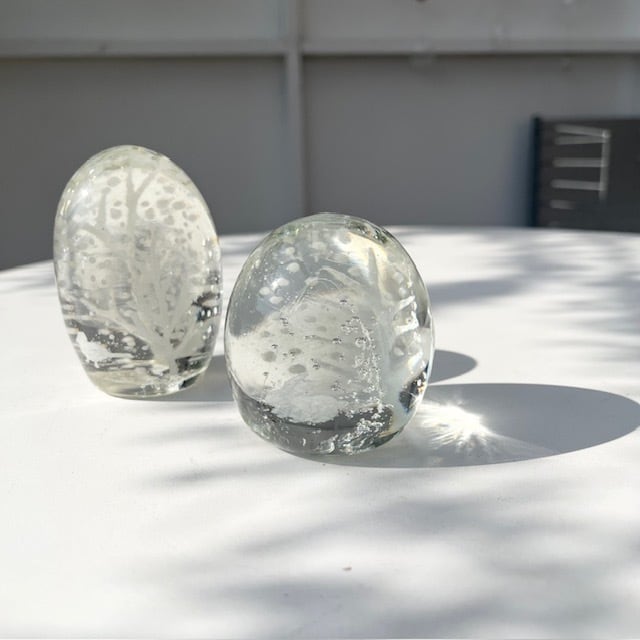 はるら工房 岩村志野 ガラスのオブジェ 雪降る森シリーズ 野うさぎ