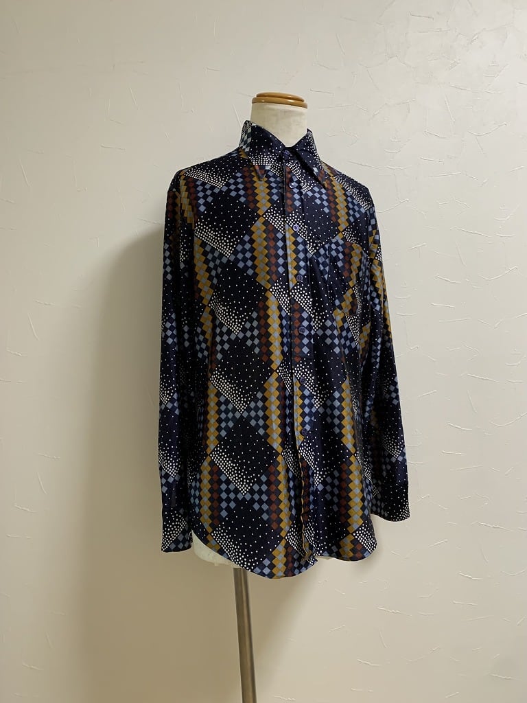 1970's All Over Pattern Long Sleeve Shirt