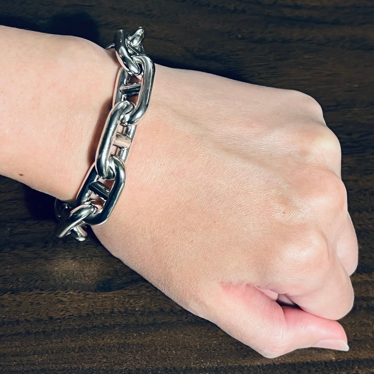 VINTAGE HERMES Chaine d'Ancre Bracelet Silver 800 VINTAGE HERMES Chaine d'Ancre Bracelet Silver 800