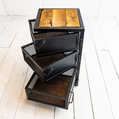 Old oak & Iron cabinet QUBE 　