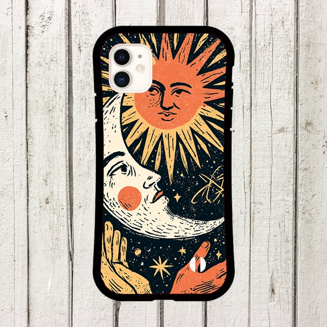 受注生産 iPhoneケース 太陽と三日月のナイト星図｜天体図 STAR035C