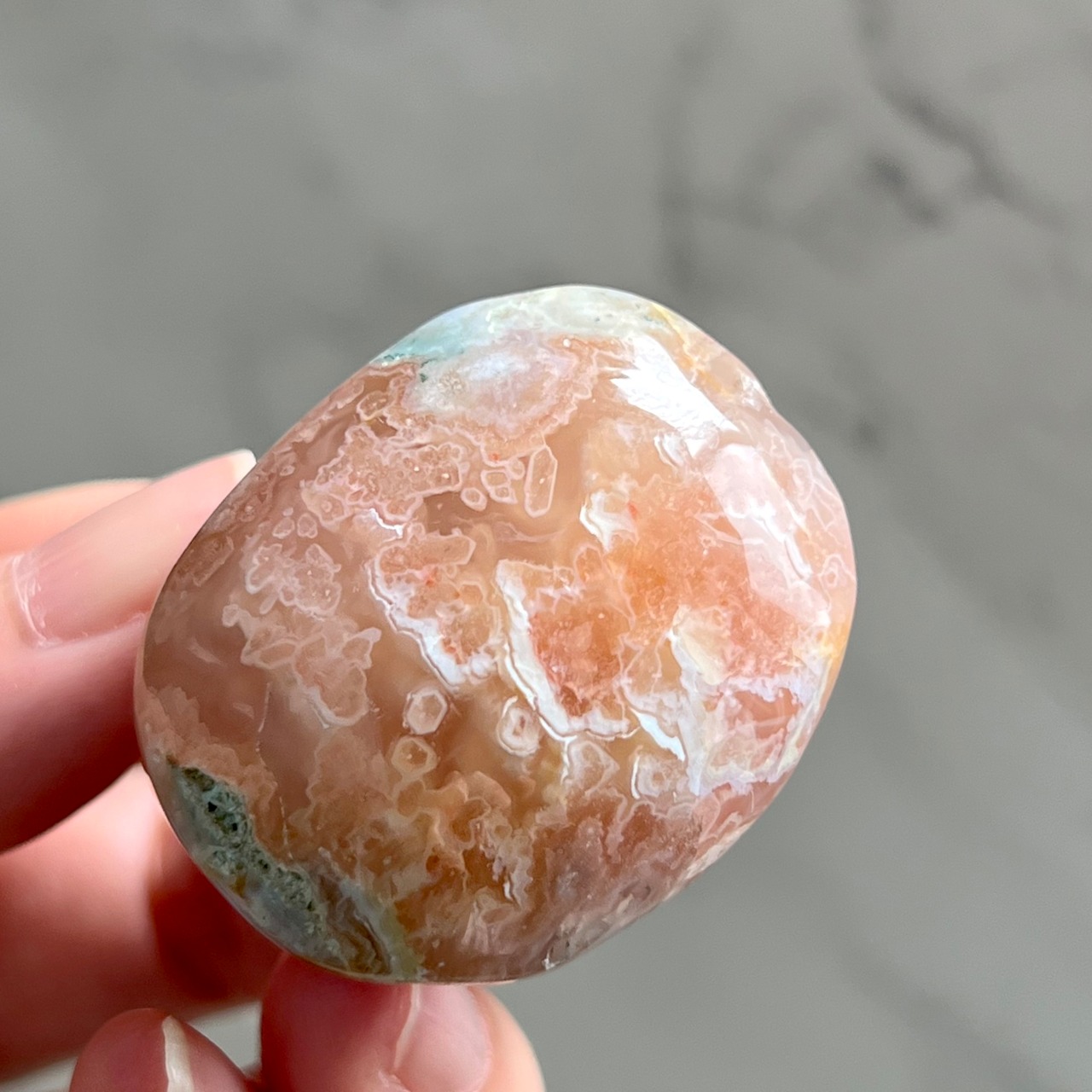 フラワーアゲート パーム8＊桜瑪瑙＊天然石インテリア＊パワーストーン＊天然石置き物