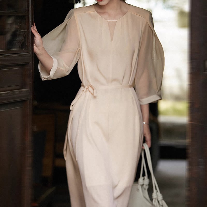 ウエストリボンワンピース YH9449