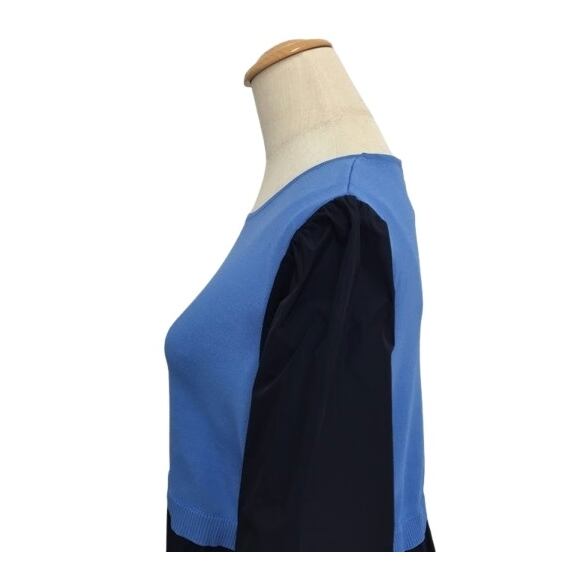 スーパービューティー チュニック リボン ニット タフタ切替 2421010