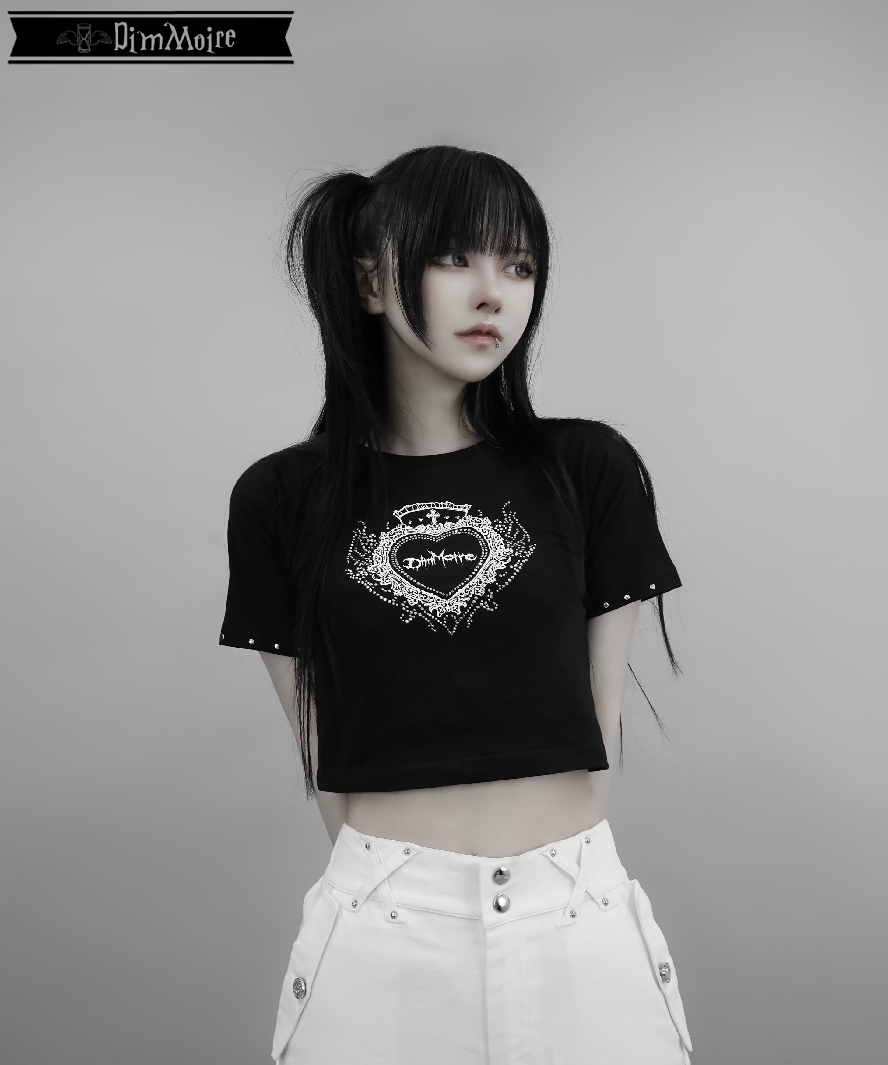 ラインストーンHeartCoreミニT【Black】 | DimMoire ラインストーンHeartCoreミニT【Black】 | DimMoire