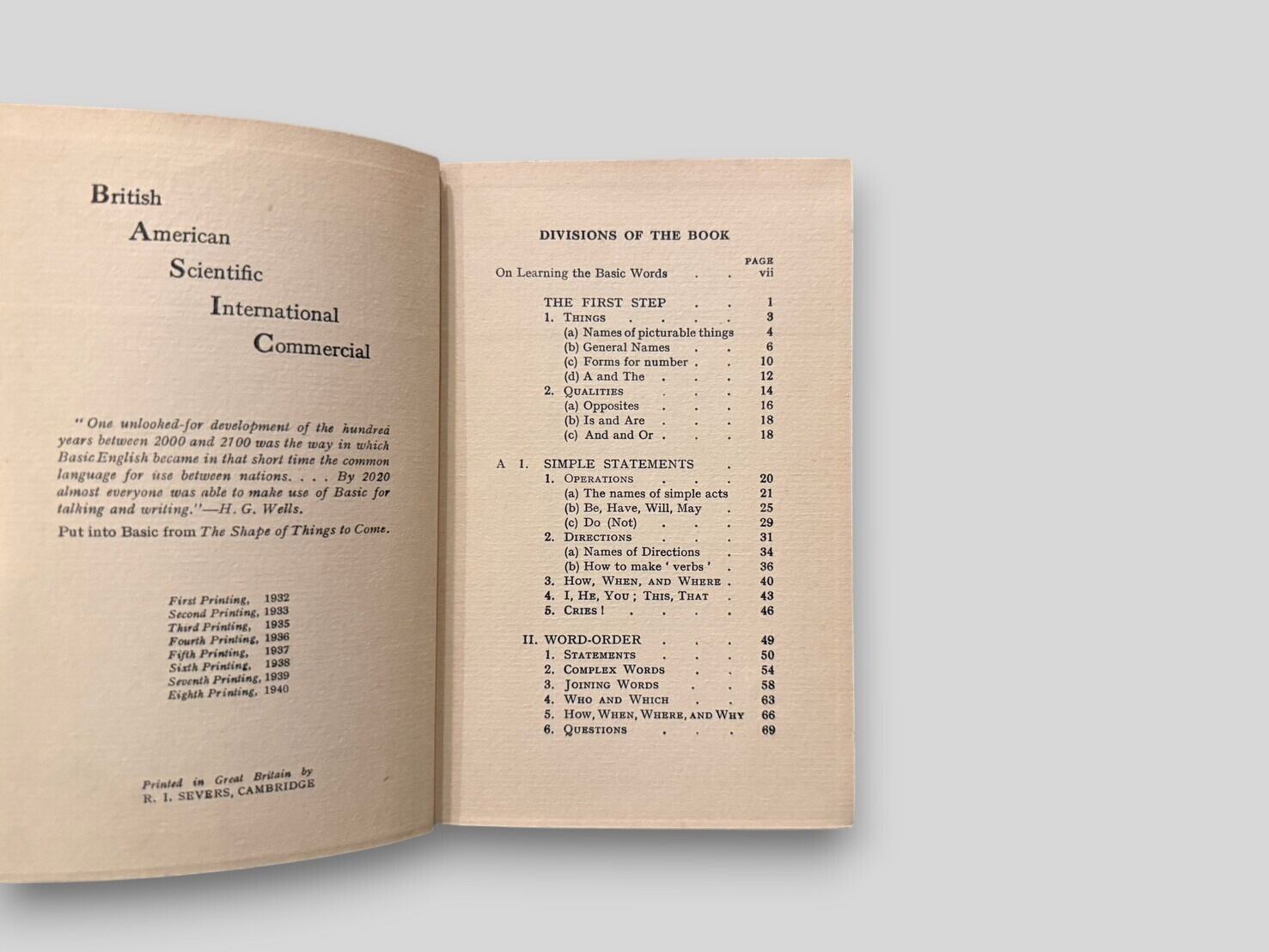 SG218】【EIGHTH PRINTING】The ABC of Basic English (in Basic)(1940