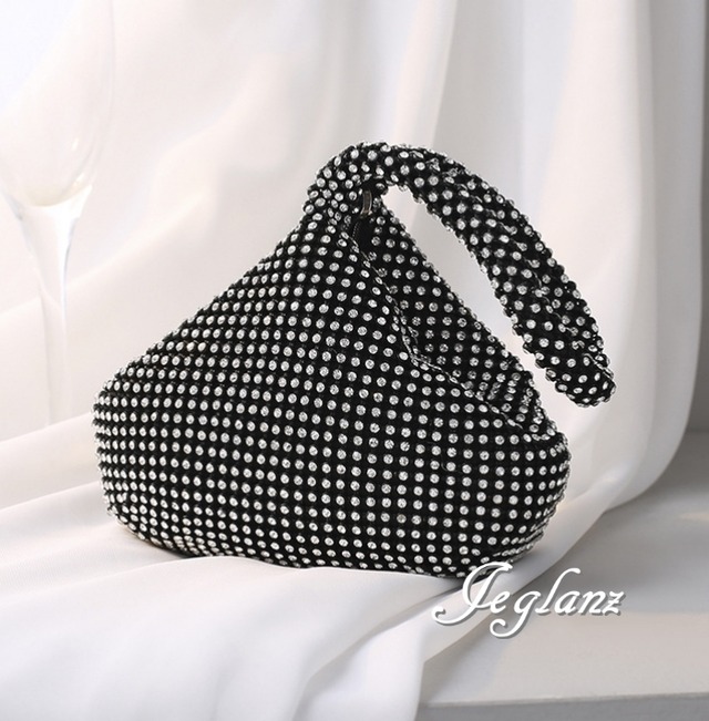 3色 ワンショルダー ハンドバッグ ラインストーン 光沢感 3色  ♪ （MB431）ν