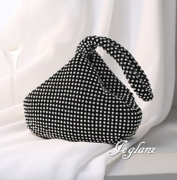 3色 ワンショルダー ハンドバッグ ラインストーン 光沢感 3色 ♪ (MB431)ν