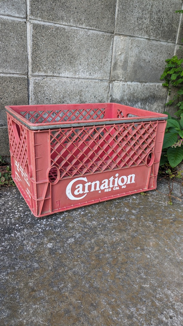 Vintage Carnation MILK Crate Box Case ヴィンテージ カーネーション ミルククレート ボックス 収納