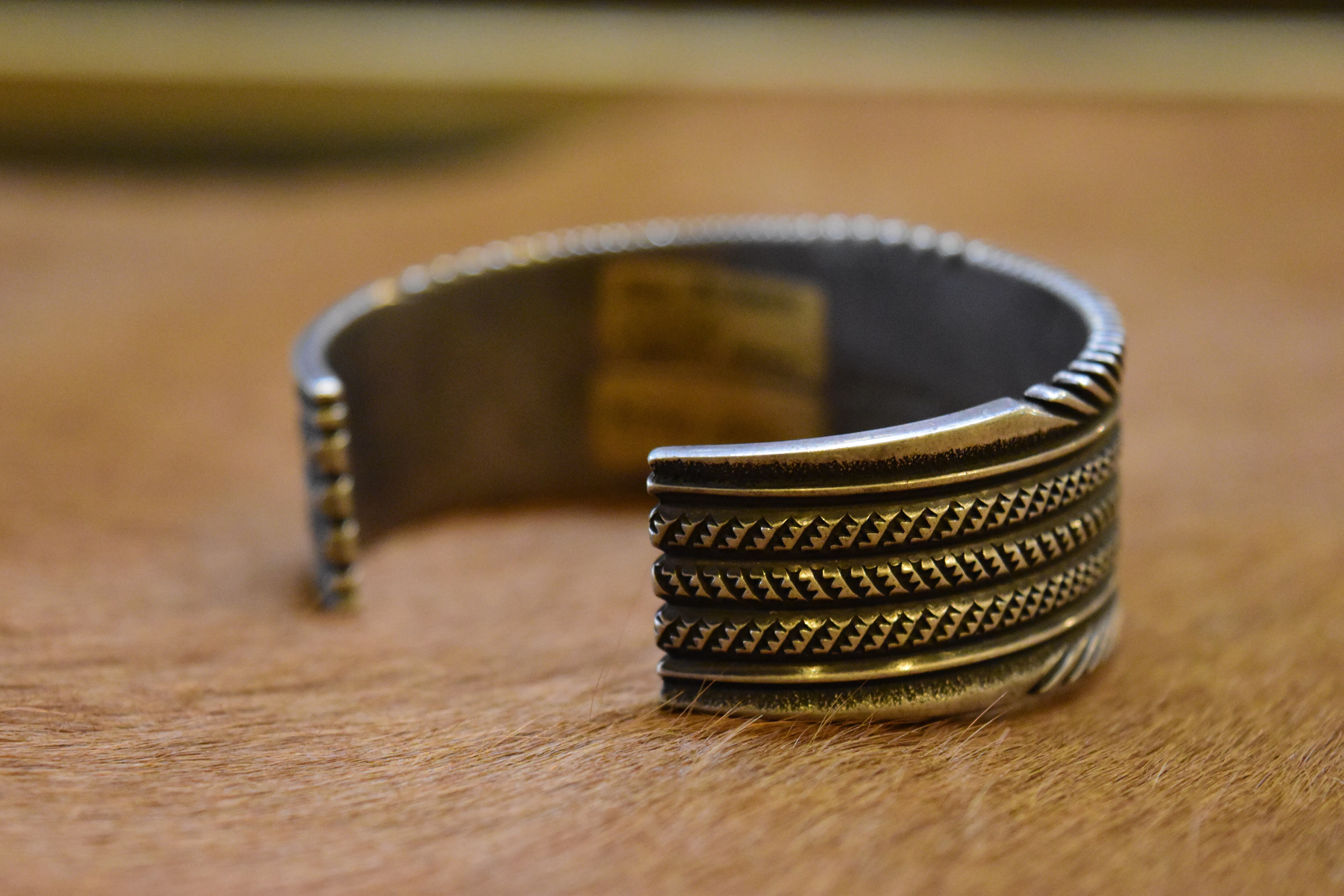 Ron Bedonie】〈Morenci Turquoise〉Stamp Bangle | FARWEST silver smith