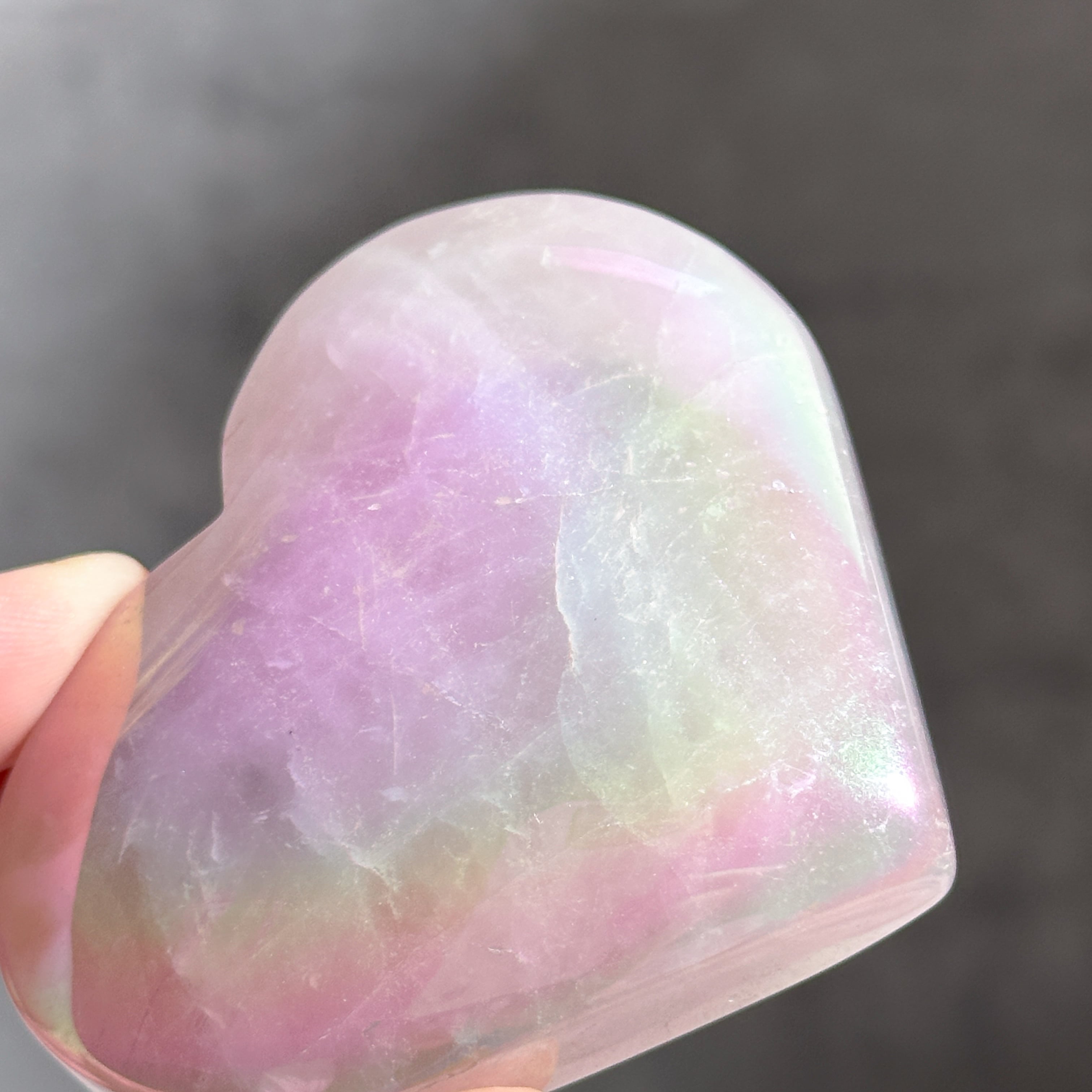 Big♡エンジェルオーラローズクォーツ ハート02♡ Angel Aura Rose