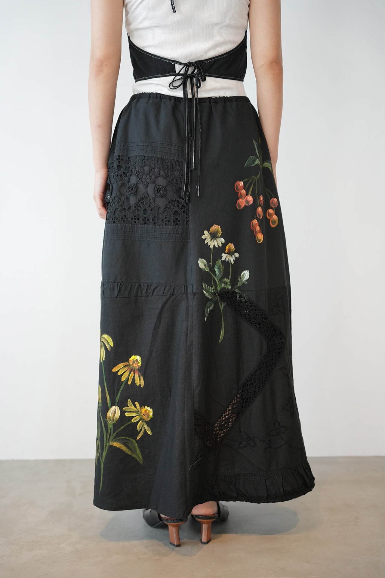 vintage lace skirt cherry
