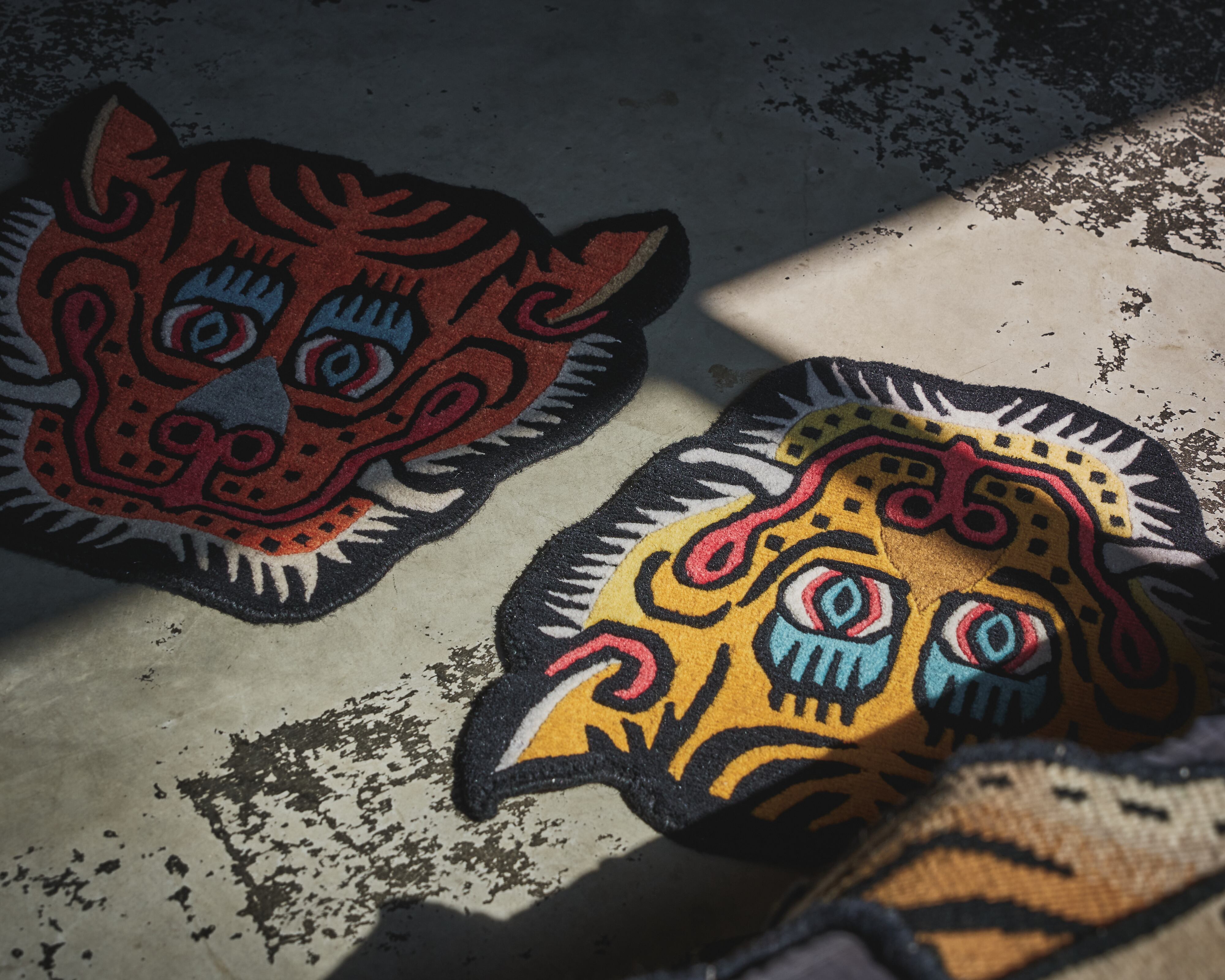 Tibetan Tiger Rug 《Only Face L・ウール・シグネチャーイエロー003