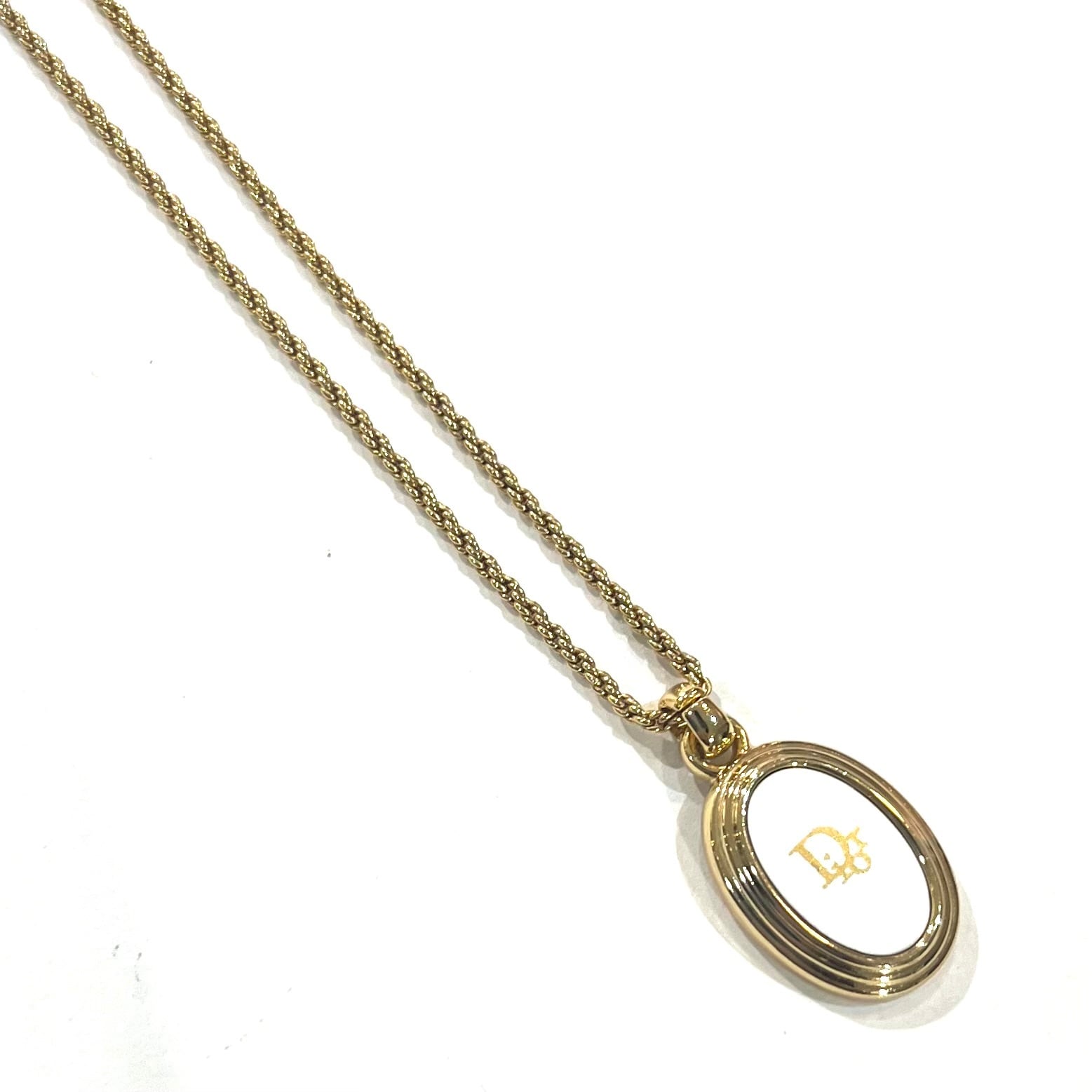 Christian Dior】2264 DIOR ロゴ ネックレス ゴールド 主役存在感
