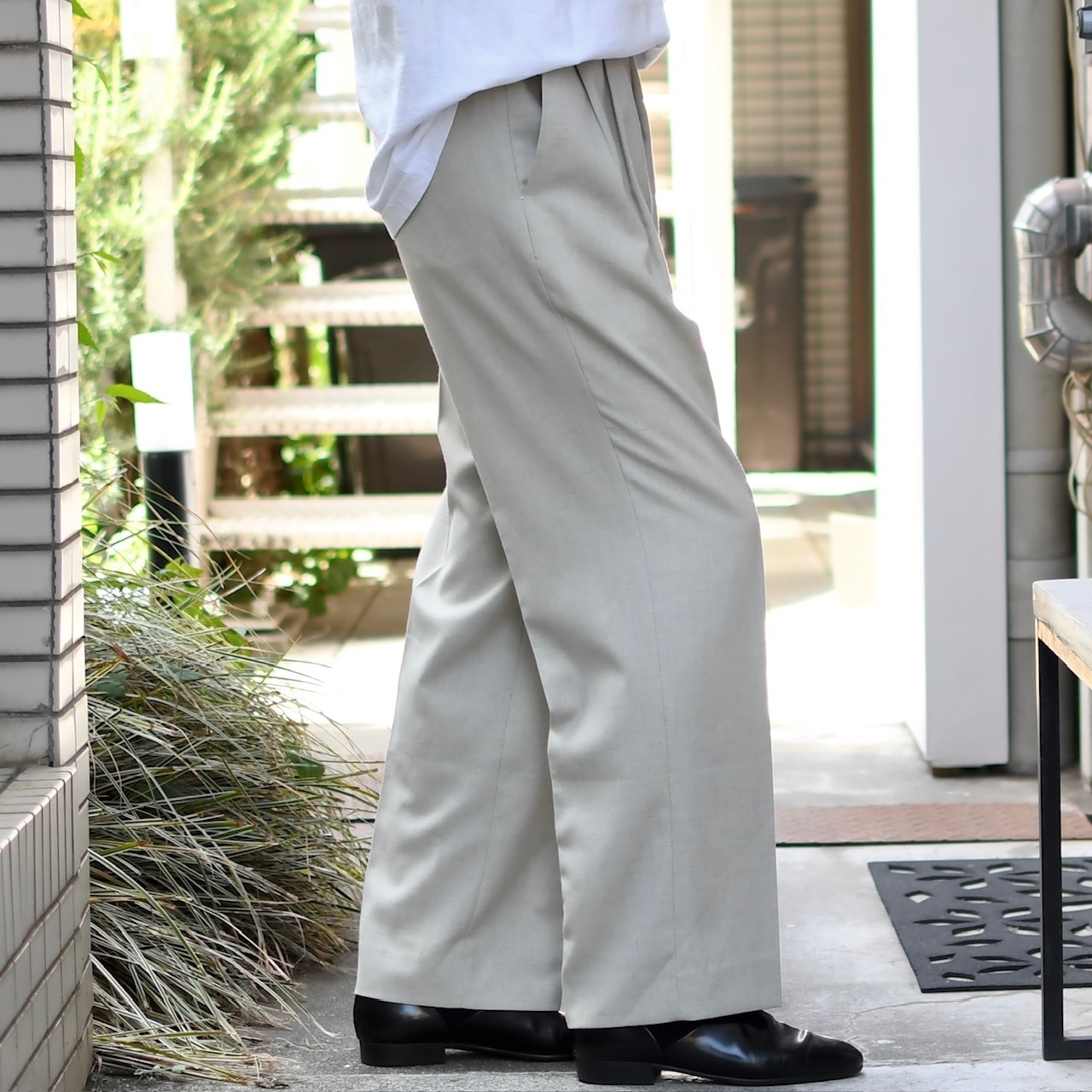 rayon blend 2tuck slacks ivory