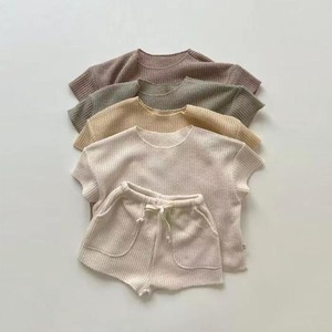 【BABY&KID】夏新作　無地半袖セットアップ
