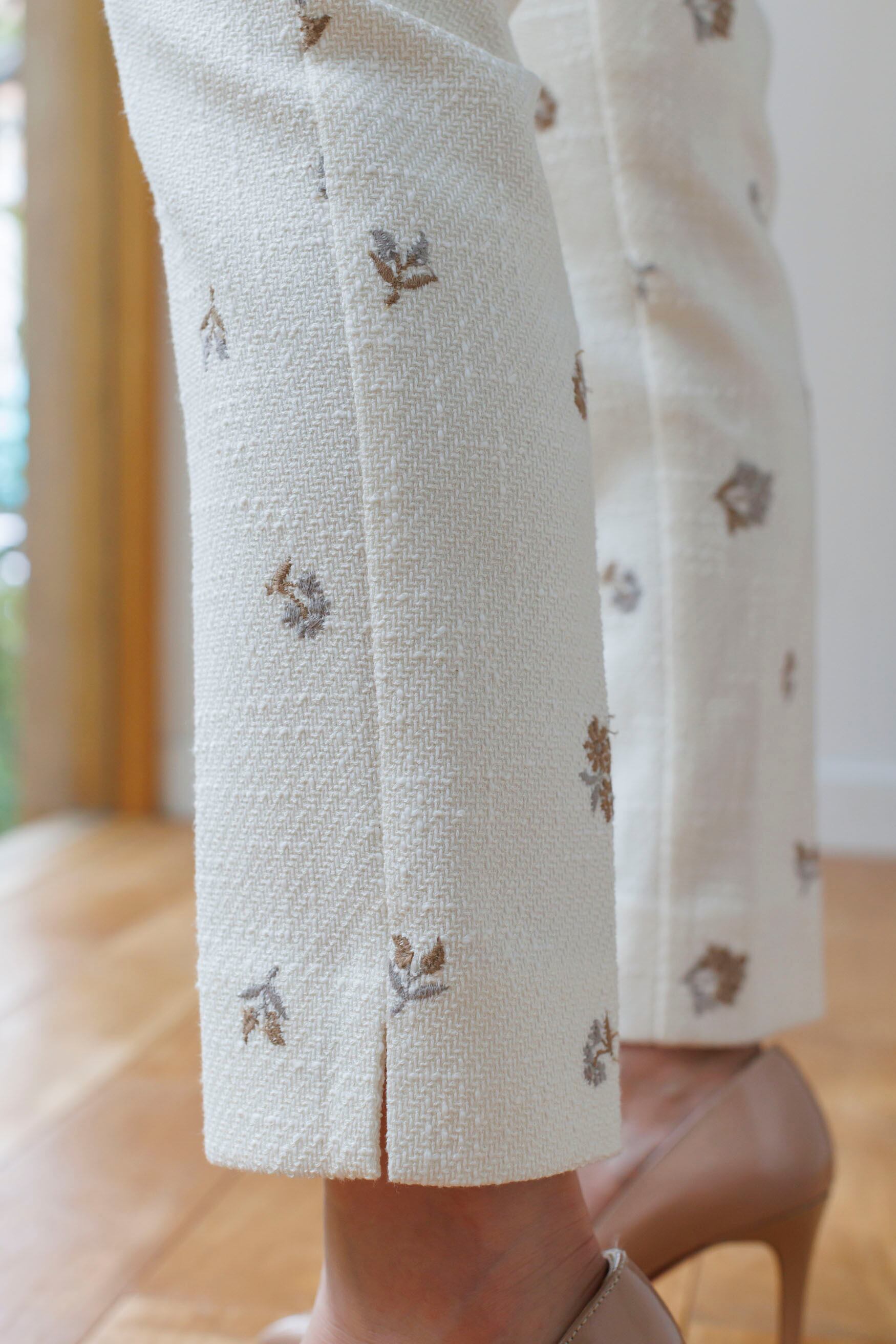 調整分】2/2(fri)21:00-Original embroidery tweed pants | Bluelea 