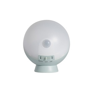 【数量限り】ムサシ 乾電池式 てのりまんまるセンサーライト グレイッシュブルーWSL-001GB