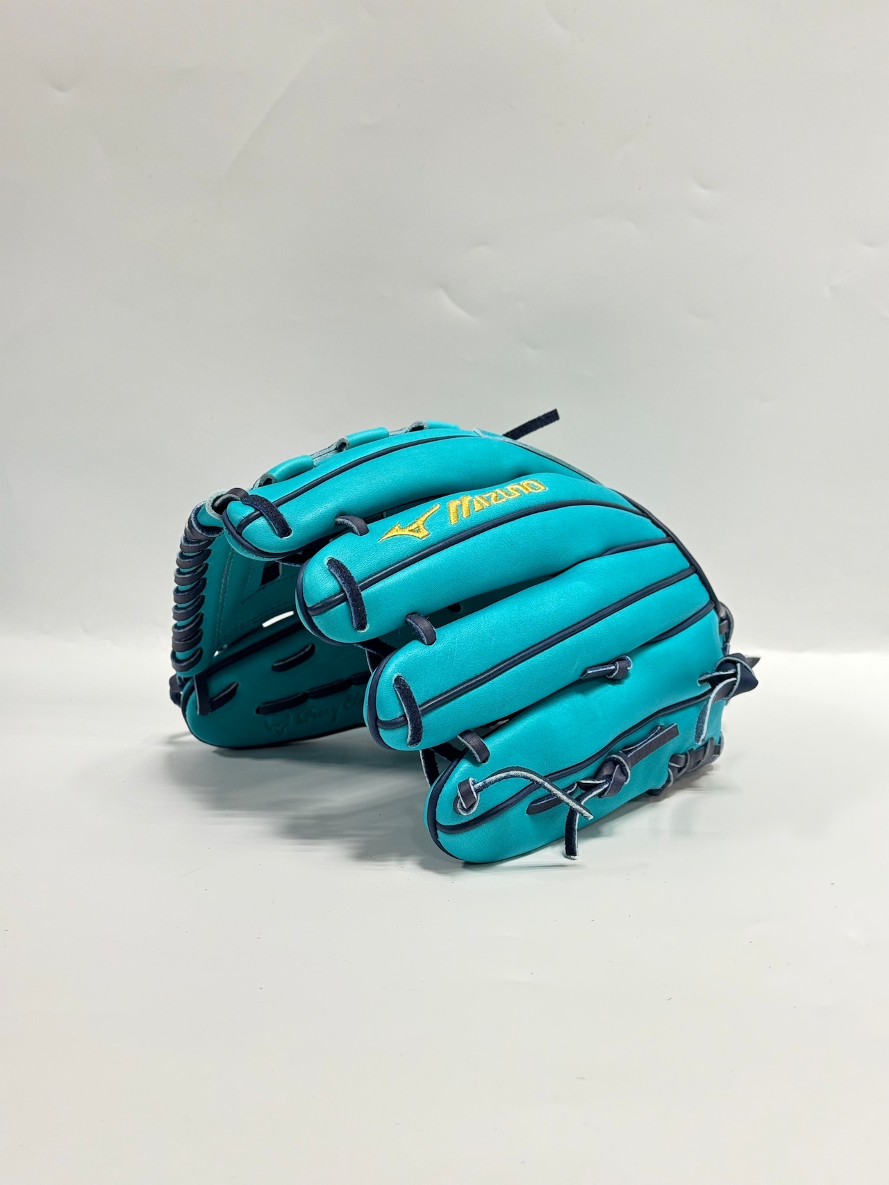 MIZUNO PROーミズノプロ 軟式グローブ ミチイ店舗別注オリジナルグラブ 右投げ用 内野手AXIモデル 5mm大 ヒスイ/Dブルー×Dブルー タータン1ウェブ・画像5