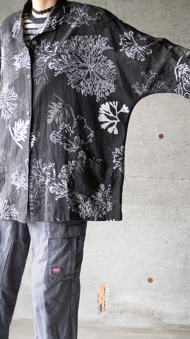 "富み子" 1990s Marine botanical print shirt