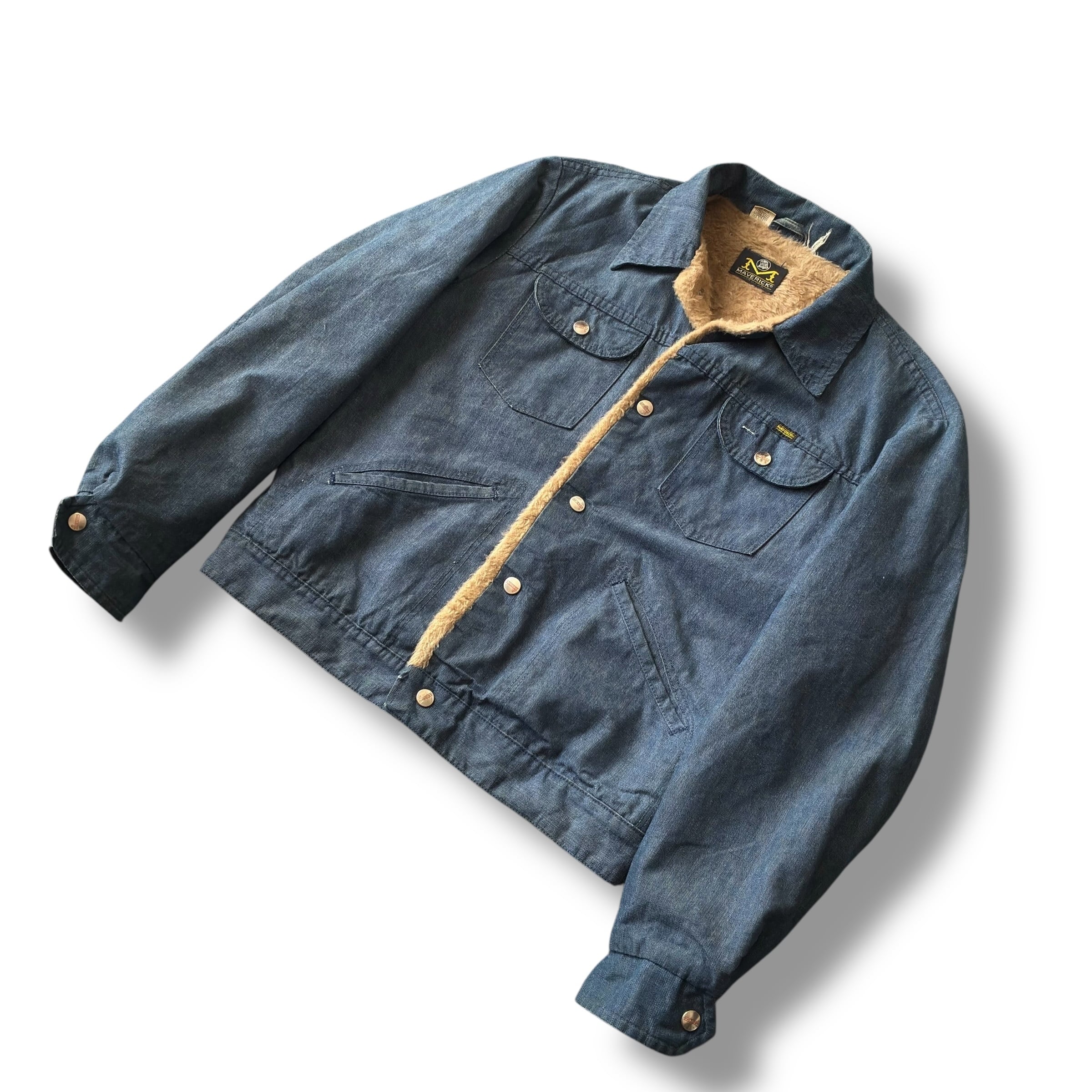 ［濃紺］70s USA製 Maverick“ボア デニムジャケット“マーベリック 濃紺］70's USA製 Maverick“ボアデニムジャケット“ Blue Bell