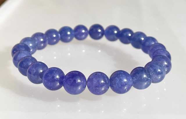 高品質ブレスレット　タンザナイト 8mm 正しい判断で成功へ導く　ブルーゾイサイト　High-quality bracelet Tanzanite 8mm Blue Zoisite that leads to success with the right decision