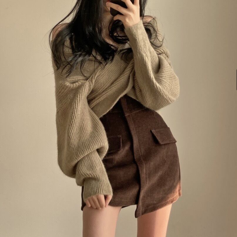 クロスプルオーバー オータムスタイルショートトップス ロング 秋物 ピュア YY-ファッション46278617732