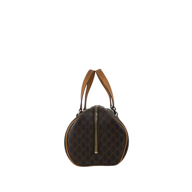CELINE セリーヌ マカダム ハンドバッグ ブラウン PVC レザー ボストンバッグ vintage ヴィンテージ オールド tr5wwe