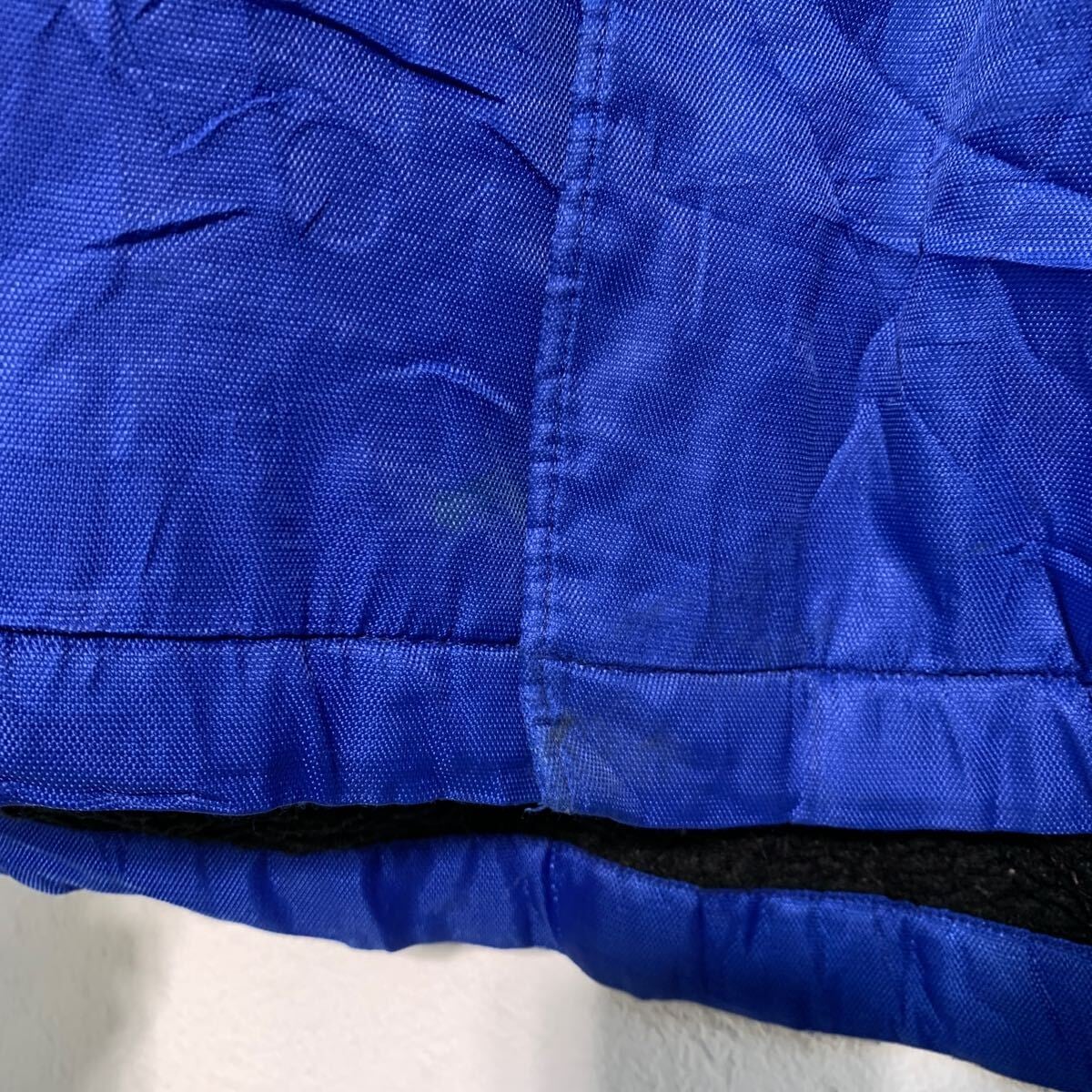 Champion 裏ボア ナイロンジャケット M ブルー チャンピオン 袖ロゴ