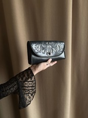 leather carving clutch bag-4218-6