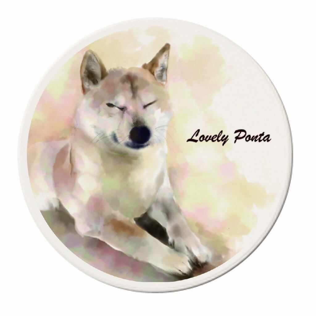 円形白雲石コースター/ふせ