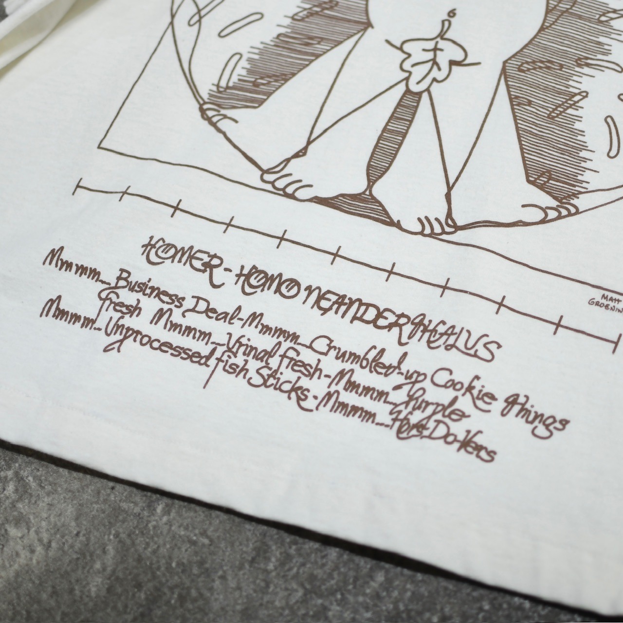 custom short length Simpsons Vitruvian Man print tee