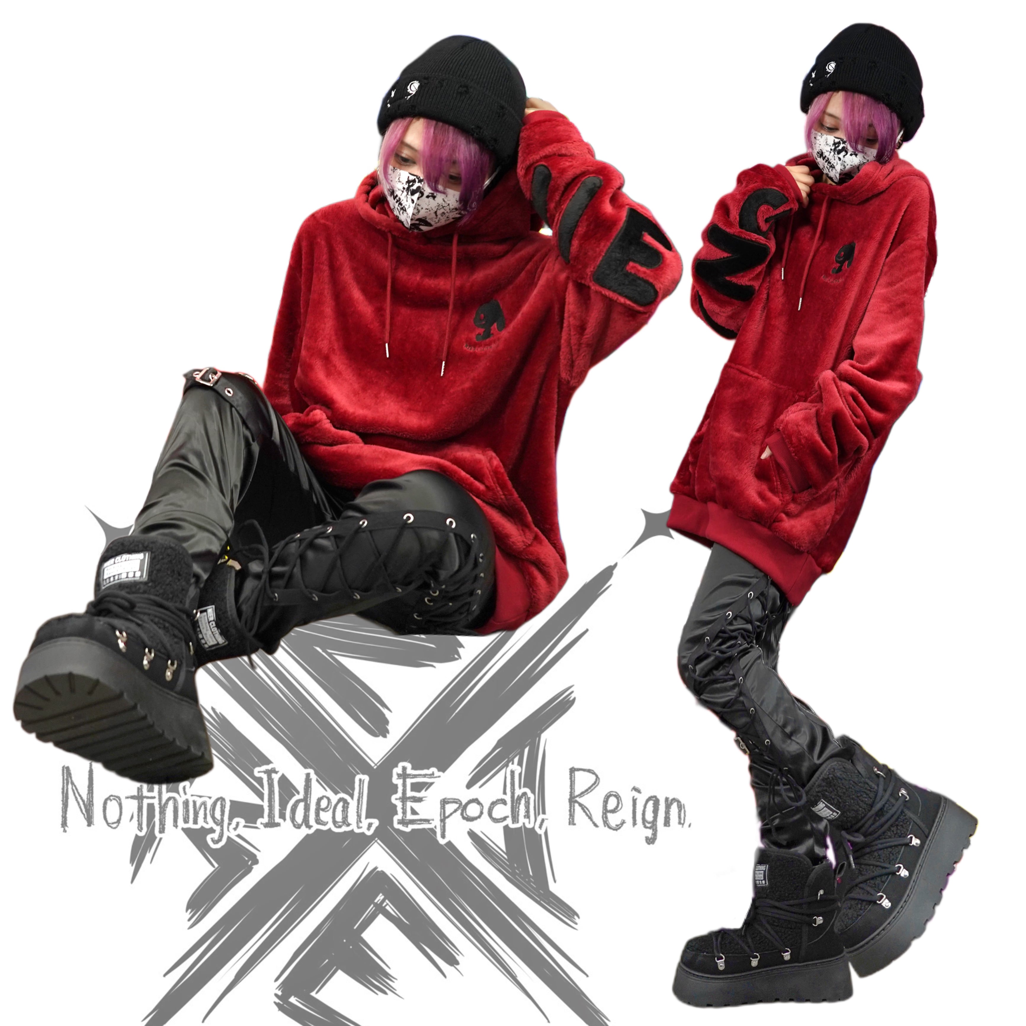 EYE刺繍入り高品質SATIN LACE-UP VISUAL PANTS | NIER CLOTHING