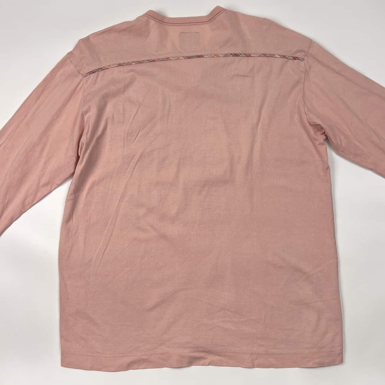 Karl Helmut カールヘルム チェック 長袖 Tシャツ L/ピンク系 メルローズ