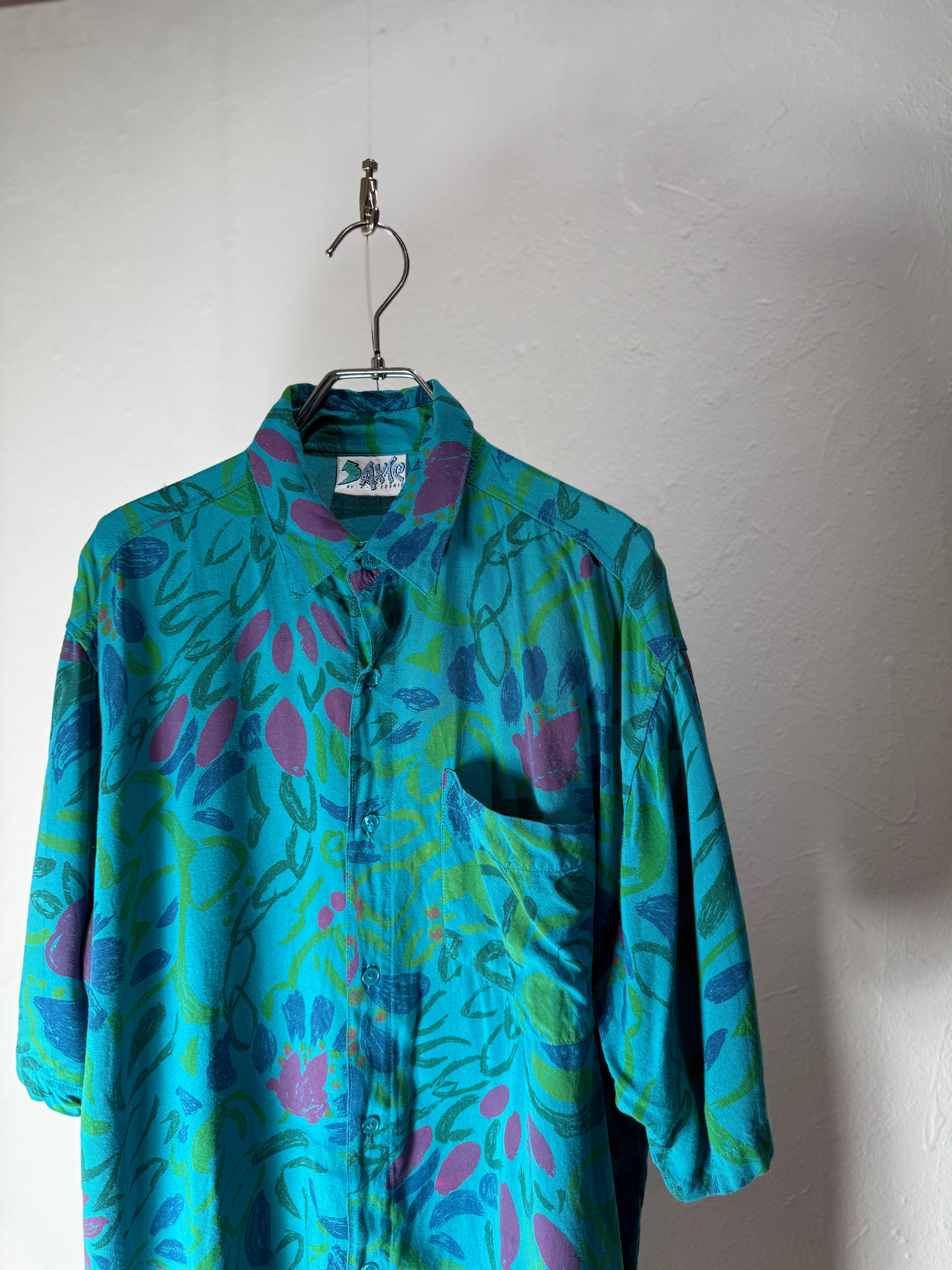 90 s Art Pattern Rayon Shirt