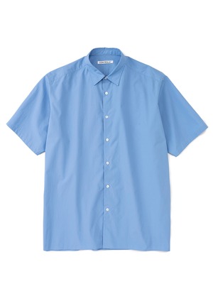 フレンチ五分袖オーバーサイズシャツ（ブルー）