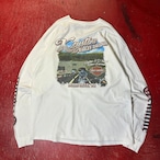 メキシコ製 Harley-Davidson ビッグサイズロンT 袖プリント 白