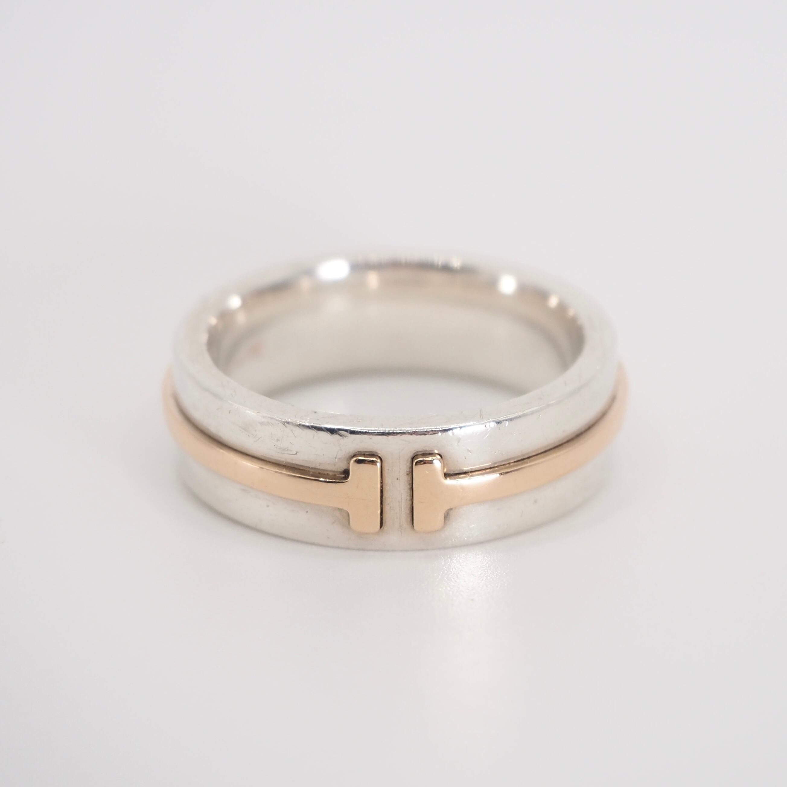 ティファニー ナローリング 約11号 シルバー Tiffany&Co. 約11号 Tナローリング シルバー925 K18 ティファニー