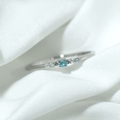 パライバトルマリン ブラジル産 リング 0.03ct D0.048ct pt900 Paraiba Tourmaline
