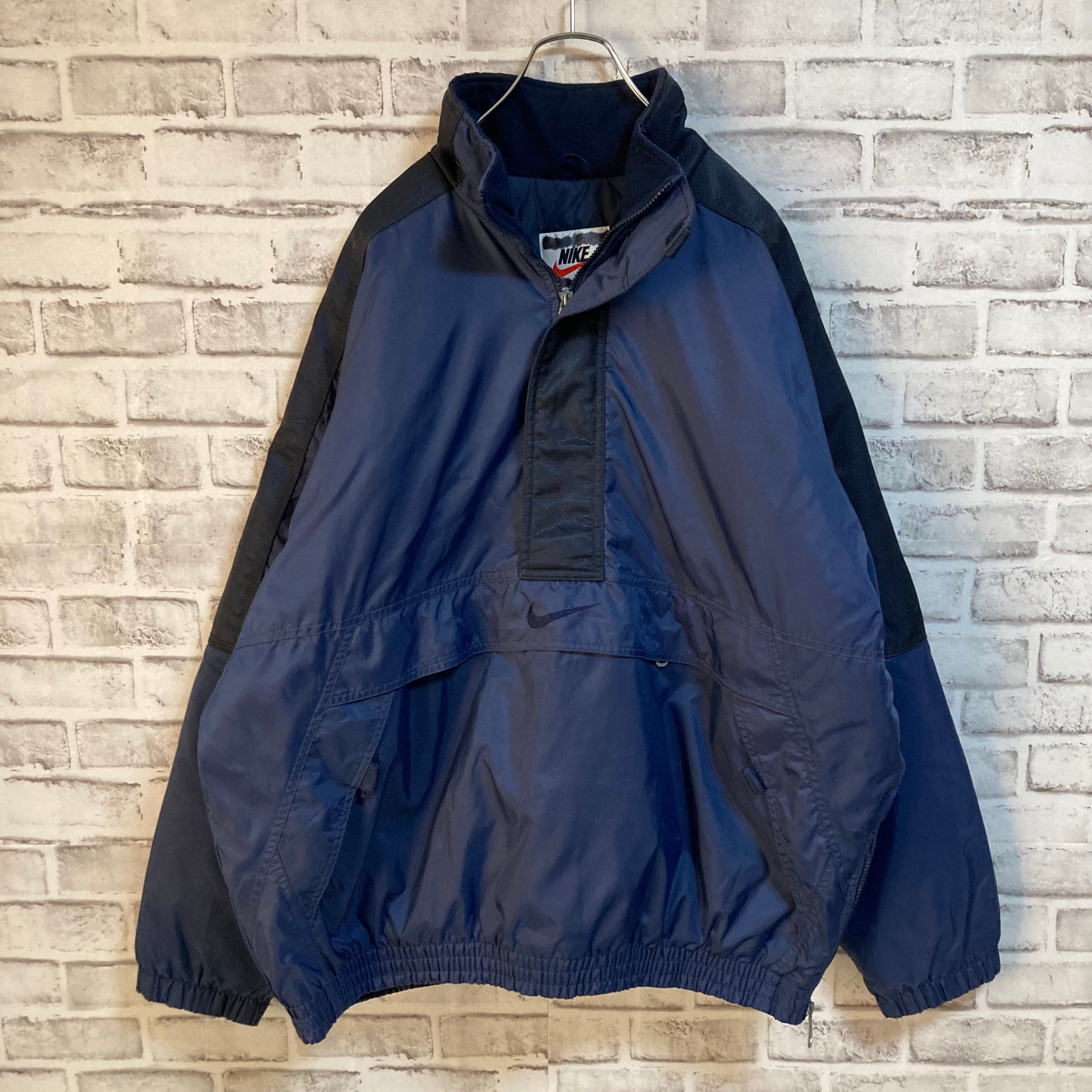 【NIKE】90s Heavy Halfzip Nylon Jacket L USA規格 ナイキ 銀タグ 