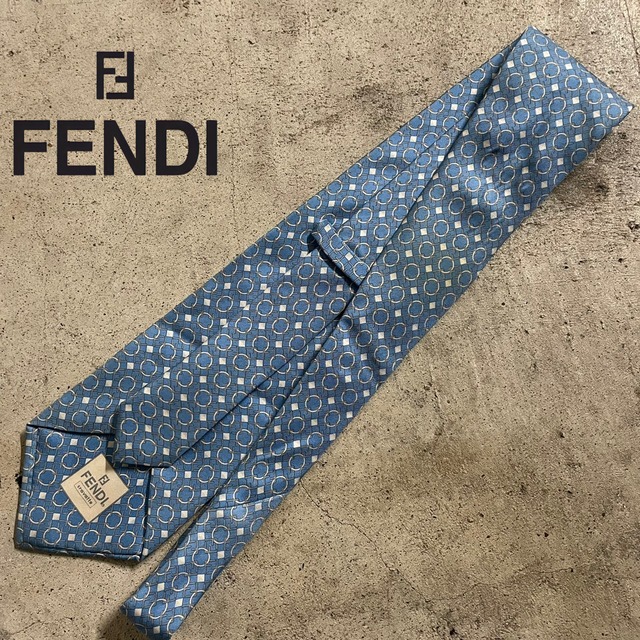 〖FENDI〗made in Italy full patterned silk necktie/フェンディ イタリア製 総柄 シルク ネクタイ/#0609/osaka