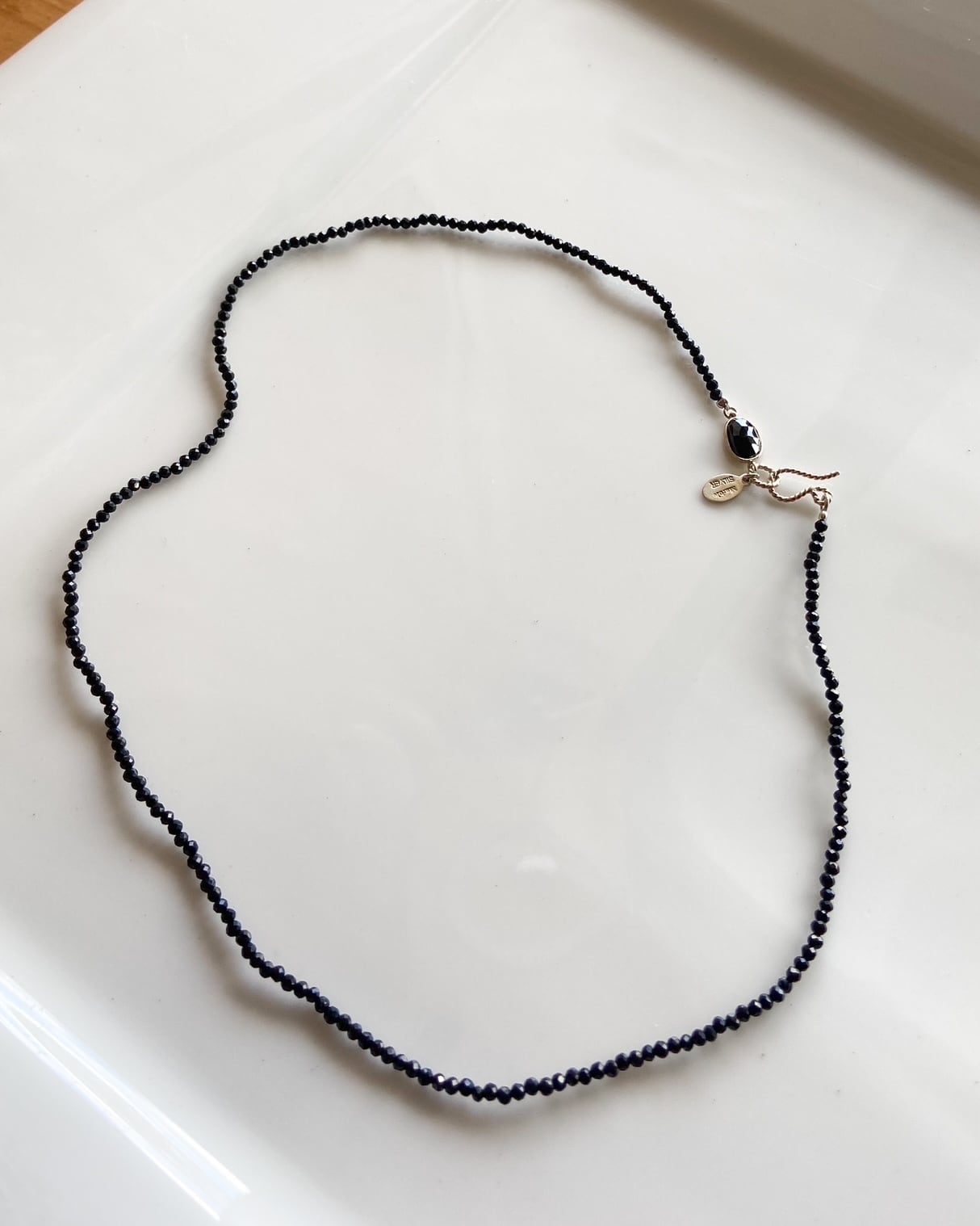 art jewelry marble オニキスビーズネックレス ショート