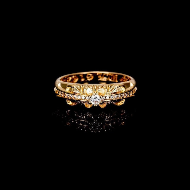 FLORAL RING SMALL GOLD