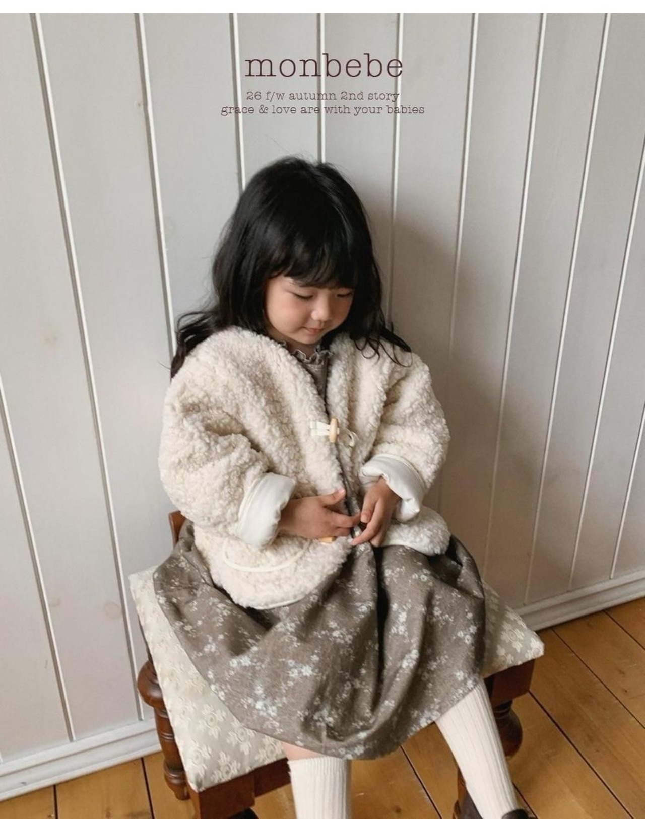 韓国子供服 / 26winter / monbebe / ボアジャケット / キッズ *S~XL*