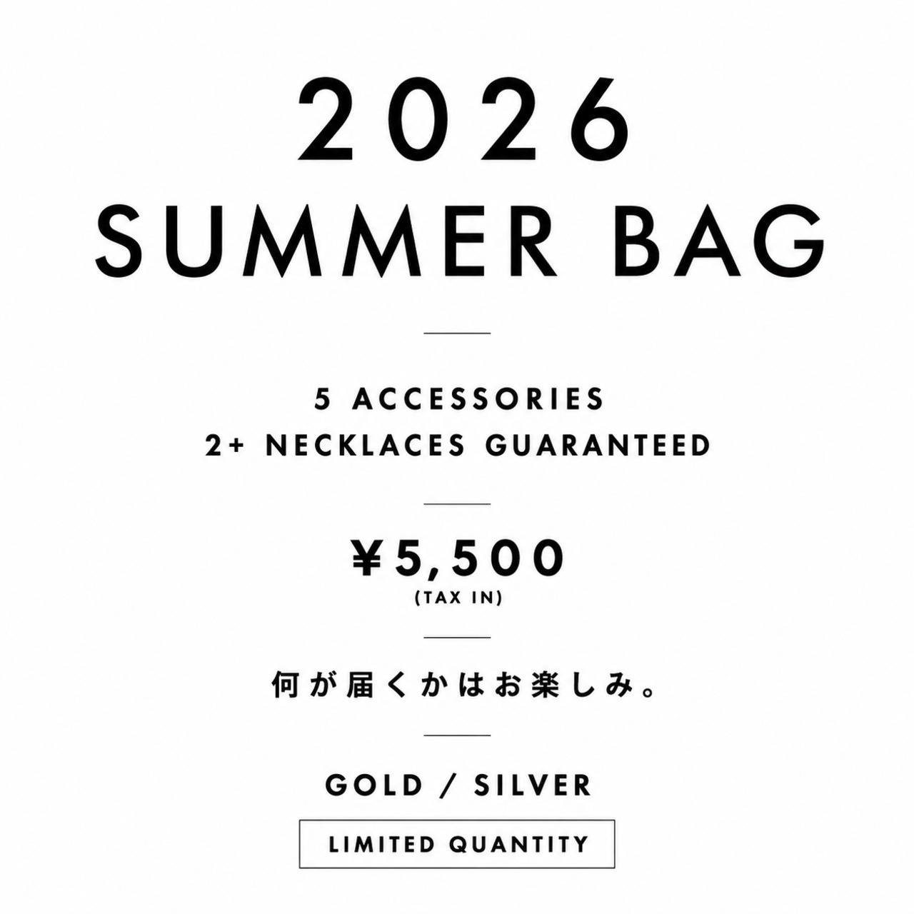 2026 SUMMER BAG
